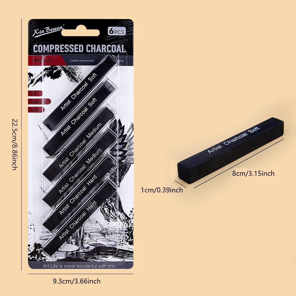 Sketching Charcoal Set - Juego de barras de carbón para