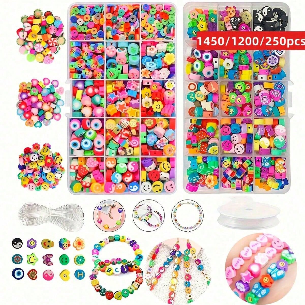 Polymer Clay Set - Juego de 1450/1200/250 Piezas de Cuentas
