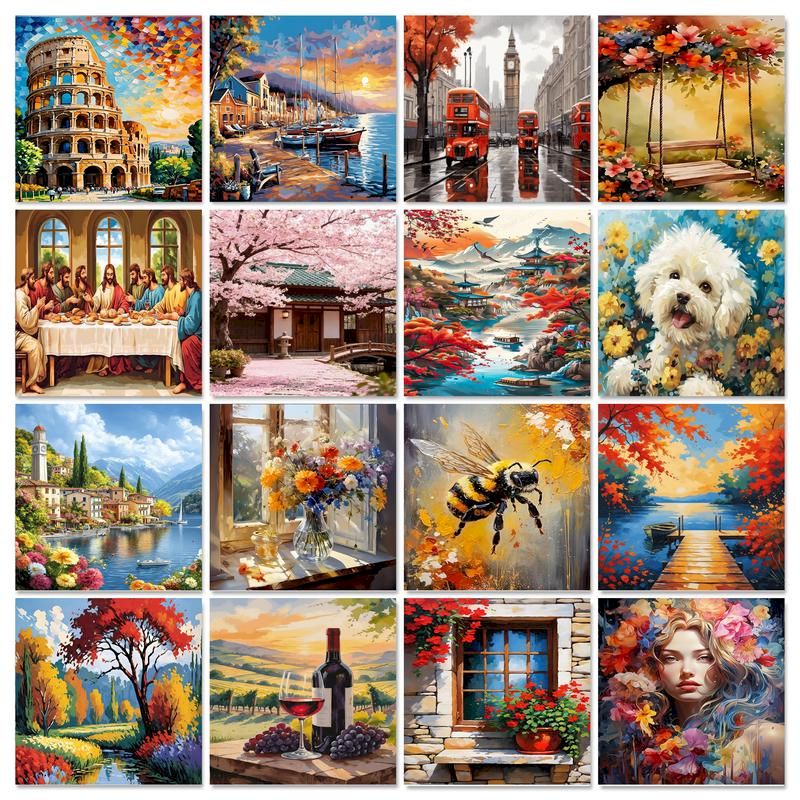 Art Craft Number - CHENISTORY-pintura por número de casa, paisaje,