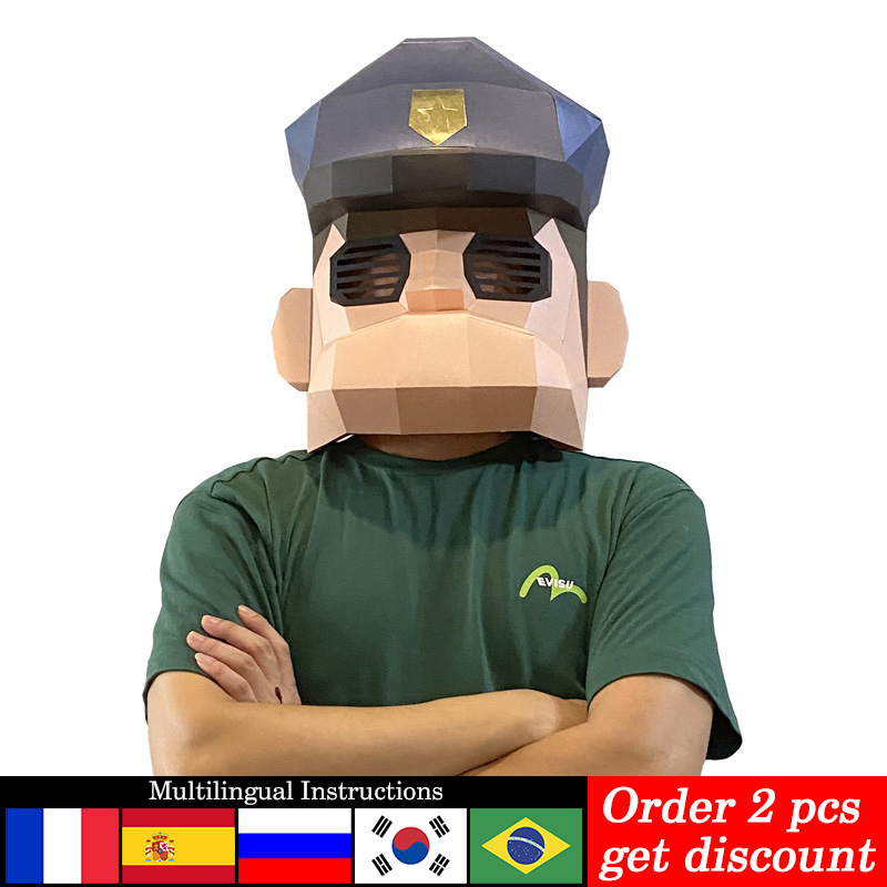 Art Craft Cardboard - Máscara de policía de dibujos animados,
