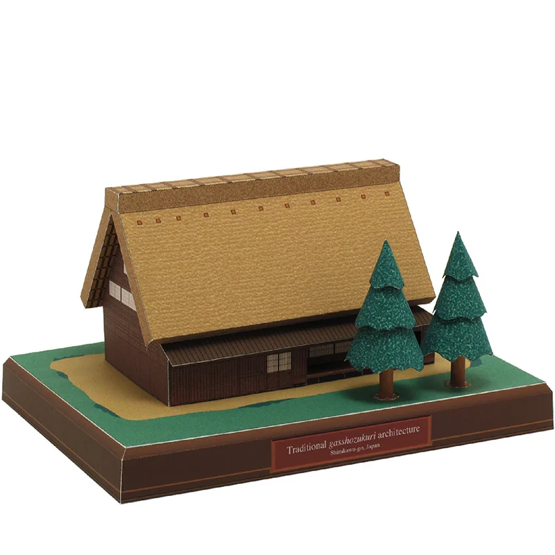 Art Craft Cardboard - Japón cabaña Gasshozukuri Mini modelo de