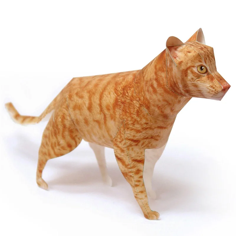 Art Craft Cardboard - Ocicat gato naranja Tabby Origami arte