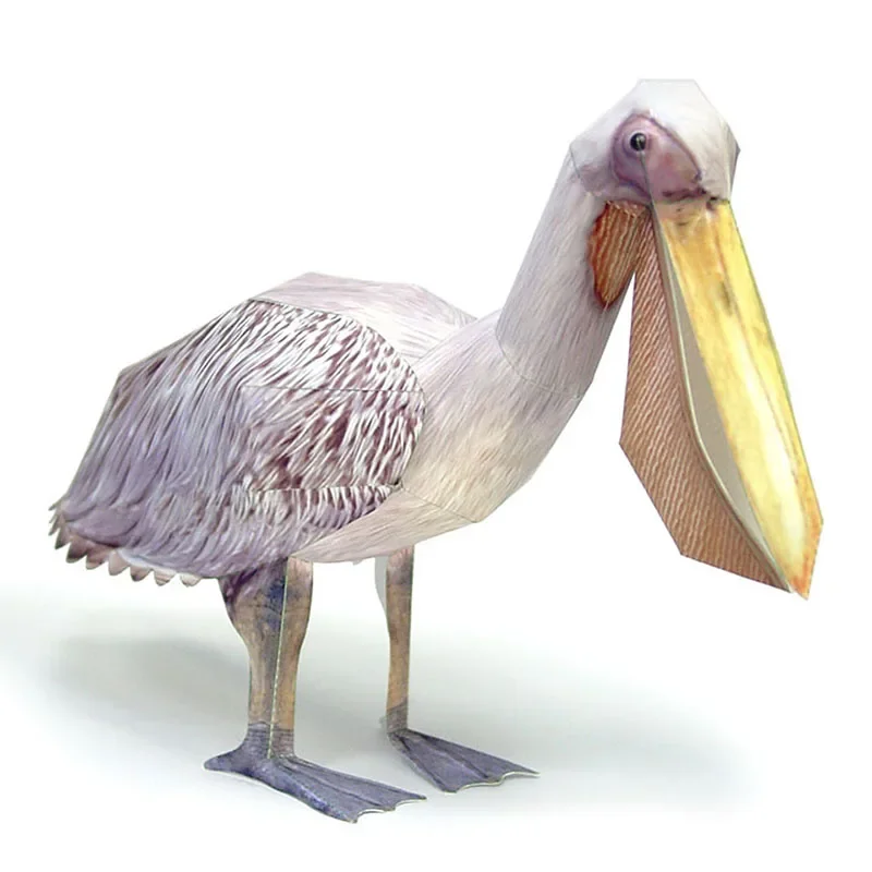Art Craft Cardboard - Gran pájaro pelícano blanco, modelo de