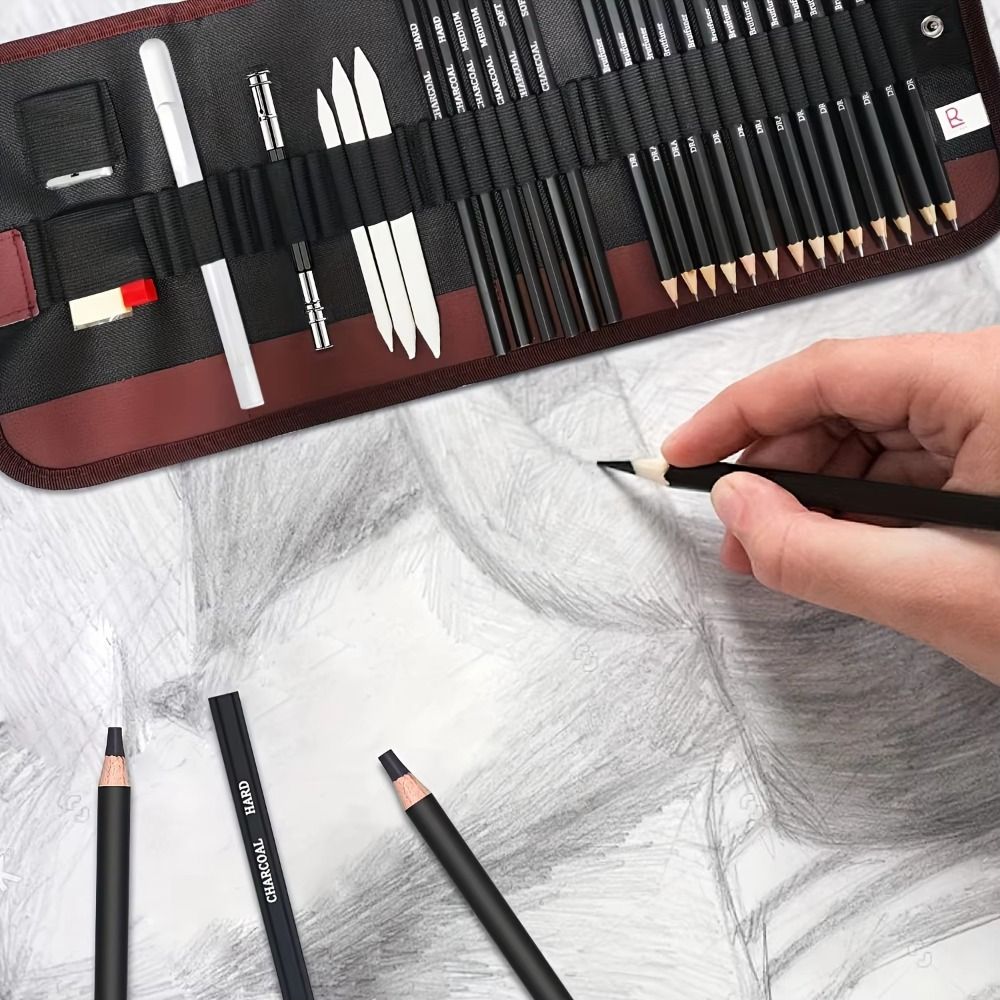 Kit de Dibujo con Sacapuntas,  - Sketching Charcoal Set reseña y precio