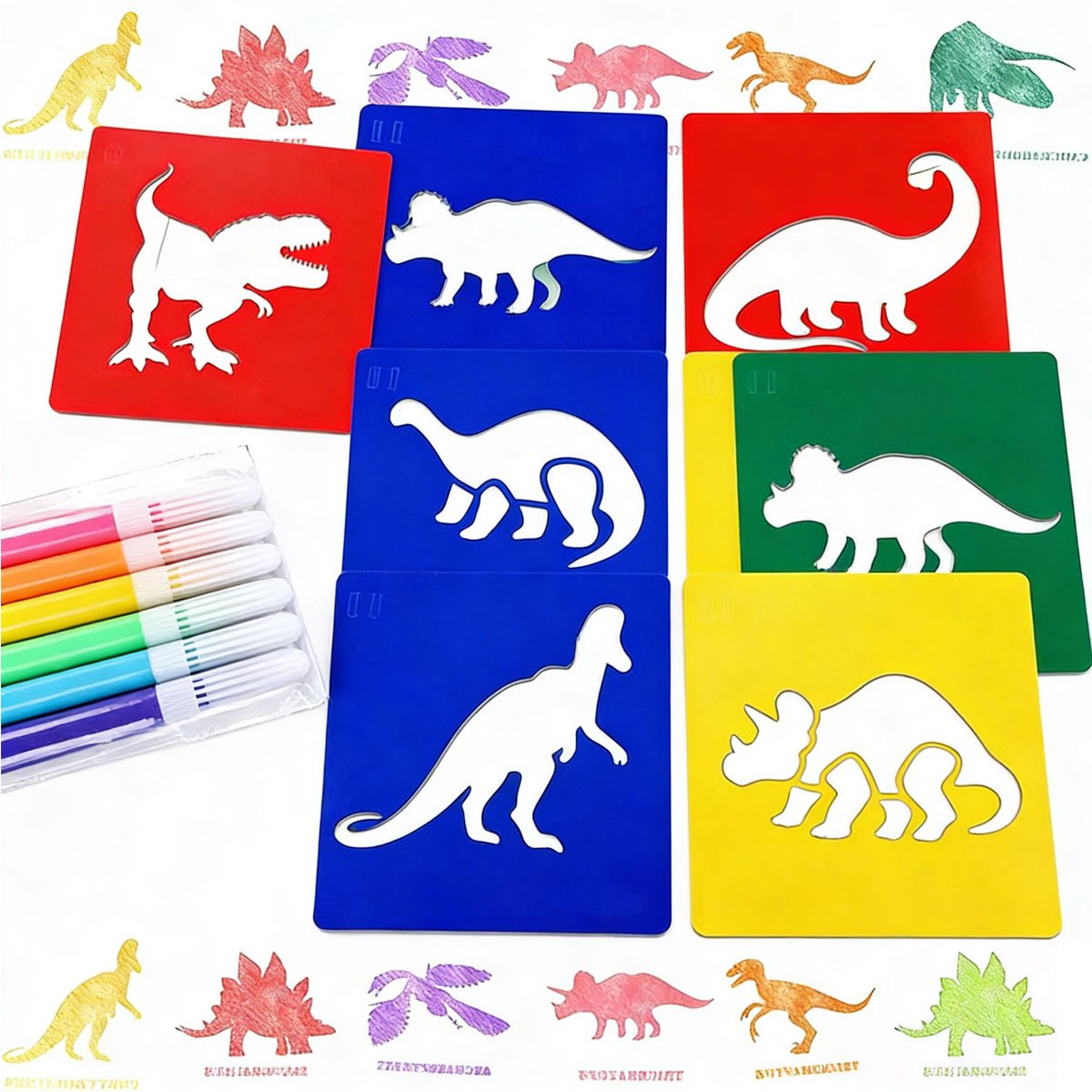 6 plantillas para pintar dinos - Art Craft Dinosaurs reseña y precio