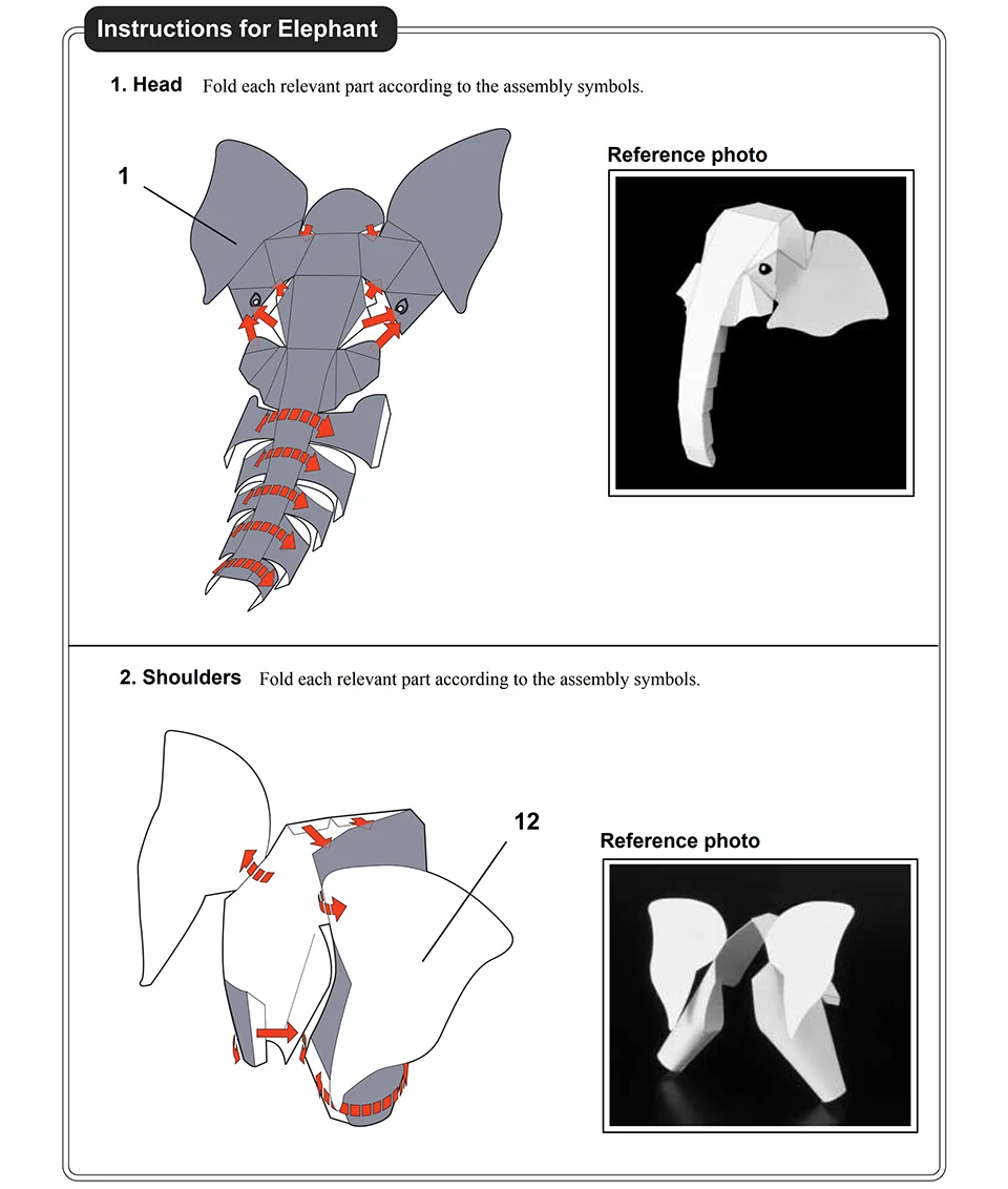 Elefante africano Origami arte - Art Craft Cardboard reseña y precio