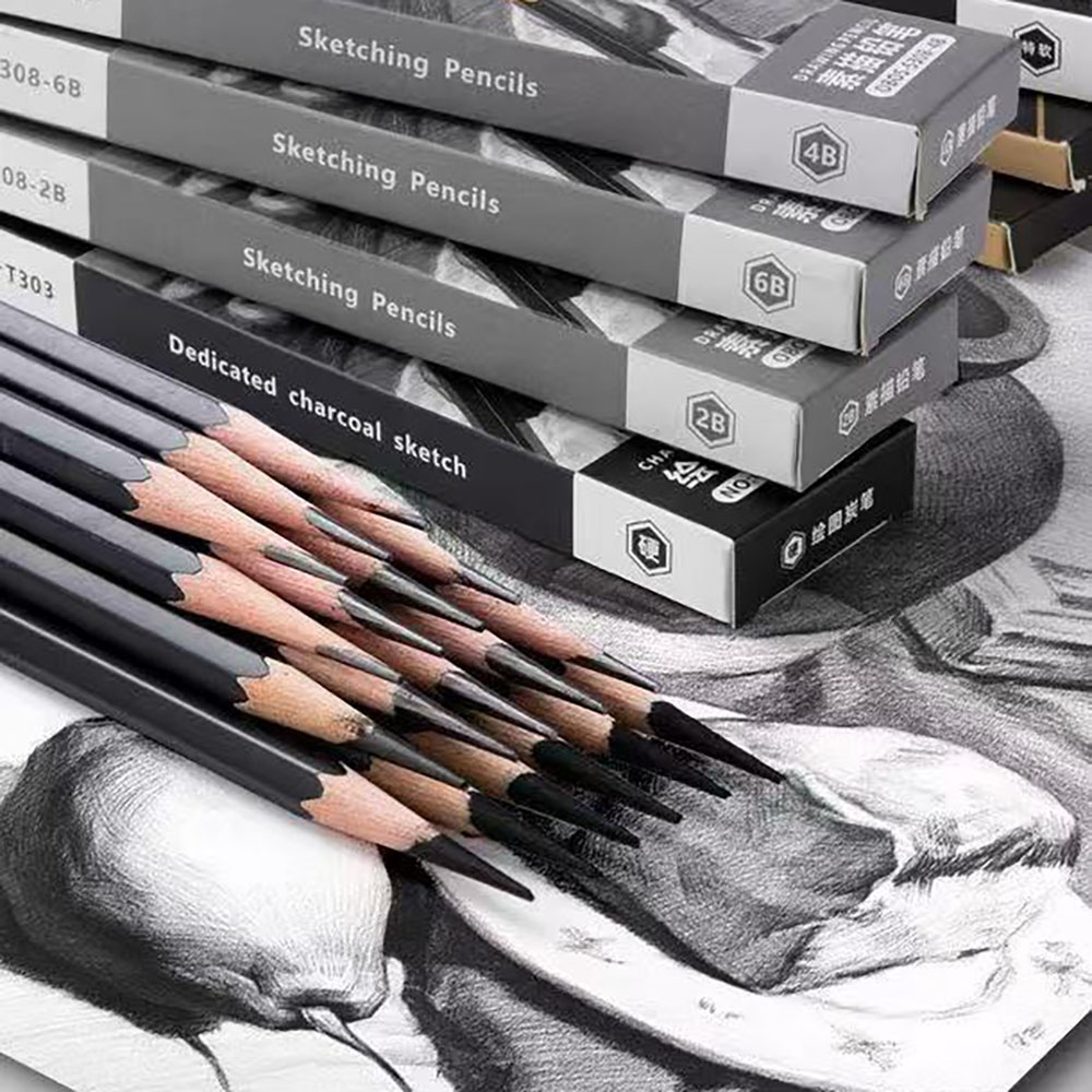 12 piezas de lápices de dibujo - Sketching Charcoal Set reseña y precio