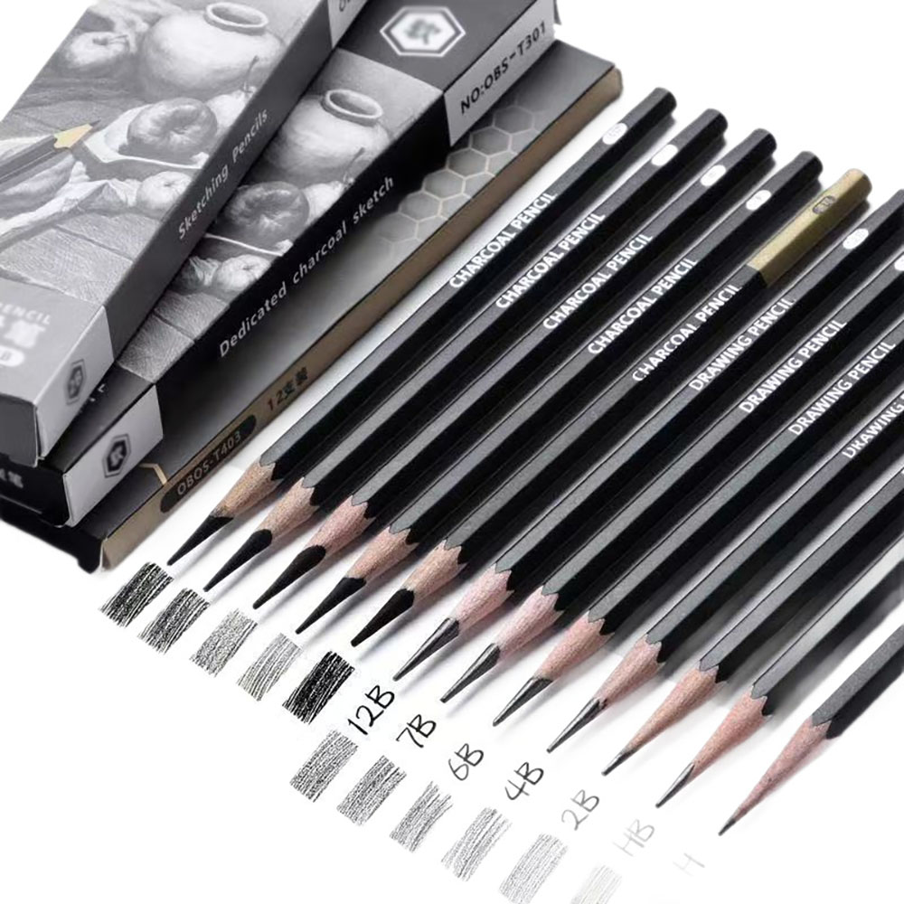 12 piezas de lápices de dibujo - Sketching Charcoal Set reseña y precio