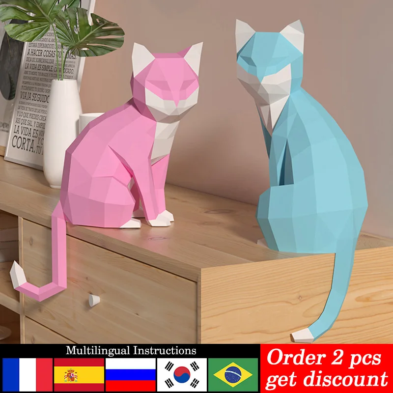 1 par de amantes gato Animal d - Art Craft Cardboard reseña y precio