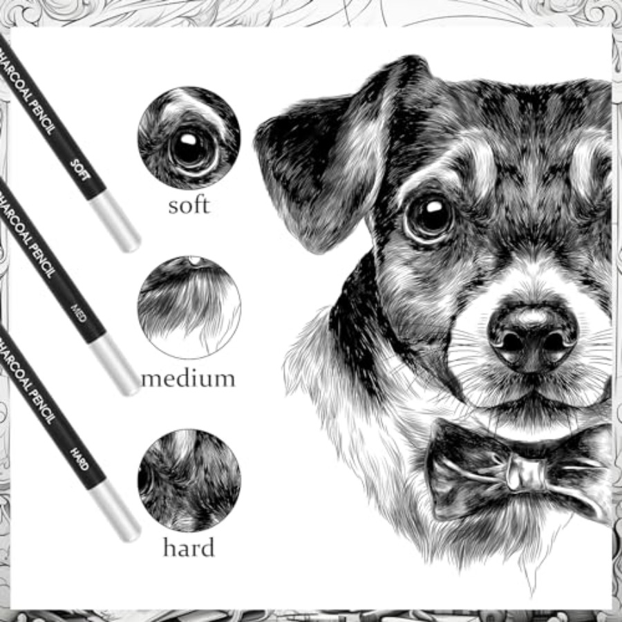 Juego de 36 Lápices de Carbón  - Sketching Charcoal Set reseña y precio